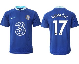 Herren Chelsea FC Heimtrikot 2022-23 blau Kurzarm mit Aufdruck Kovačić 17
