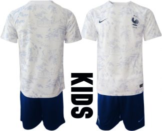 Kinder Fußball Trikot Frankreich WM 2022 Auswärtstrikot weiß online bestellen