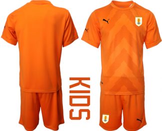 Kinder Uruguay FIFA WM Katar 2022 orange Torwarttrikot Fußball Trikot selbst gestalten
