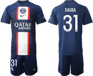 Neuen Herren Paris Saint Germain PSG 2022-23 Heimtrikot blau mit Aufdruck DAGBA 31