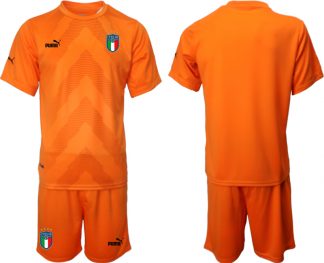 Neuen Italien Torwarttrikot Fußball WM 2022 Orange Trikotsatz für Herren