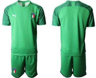 Personalisierbar Herren Italien Torwarttrikot Fußball WM 2022 grün Kurzarm Trikotsatz