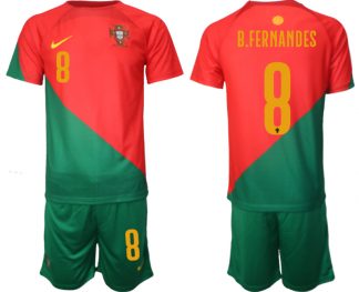 Portugal 2022-2023 Heim Trikot für Herren Fußballtrikot mit Aufdruck B.FERNANDES 8