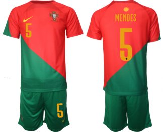 Portugal 2022-2023 Heim Trikot für Herren Fußballtrikot mit Aufdruck MENDES 5