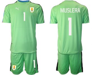 Uruguay FIFA WM Katar 2022 Frucht grün Torwarttrikot Kurzarm Trikotsatz MUSLERA #1