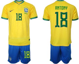 Brasilien WM 2022 Trikot gelb T-Shirt für Herren ANTONY 18