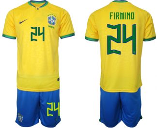 Brasilien WM 2022 Trikot gelb T-Shirt für Herren FIRMINO 24
