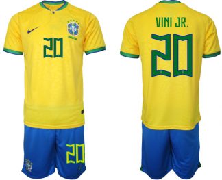 Brasilien WM 2022 Trikot gelb T-Shirt für Herren VINI JR.20