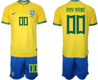 Personalisierbar Brasilien WM 2022 Trikot gelb T-Shirt für Herren