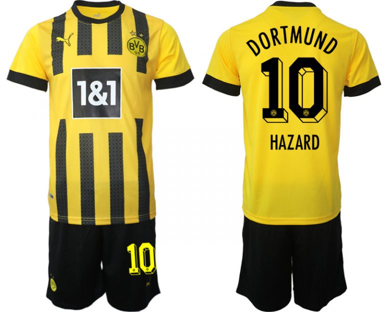 Günstig Fußballtrikots Borussia Dortmund BVB Heimtrikot 2023 mit Aufdruck HAZARD 10