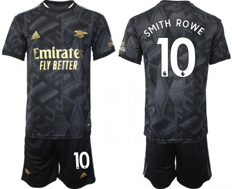 Fußballtrikots im Sale Arsenal Auswärtstrikot 2023 schwarz-goldene für Herren SMITH ROWE 10