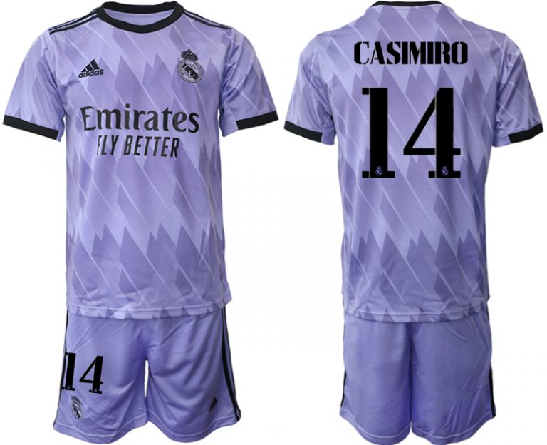 Herren Fußballtrikot Real Madrid 2022-2023 Auswärtstrikots mit Aufdruck CASIMIRO 14