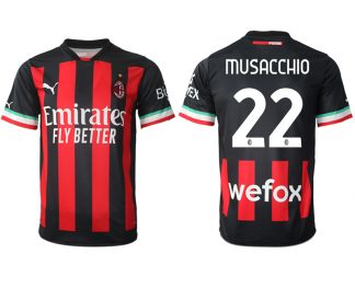Billige Fussballtrikots AC Mailand Heimtrikot 2022/23 schwarz trikotsatz MUSACCHIO 22