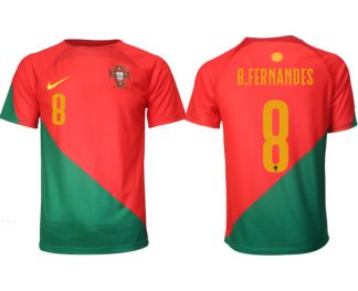 Billige Fussballtrikots Portugal Heimtrikot WM 2022 Kurzarm mit Aufdruck B.FERNANDES 8