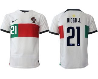 Günstige Fußball Trikotsatz Portugal WM 2022 Auswärtstrikot mit Aufdruck DIOGO J. 21