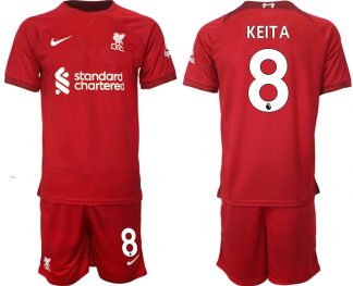 Billige Fussballtrikots Liverpool 22-23 Heimtrikot Herren Trikotsatz mit Namen KEITA 8