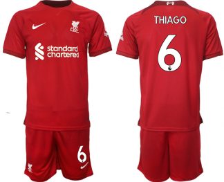 Billige Fussballtrikots Liverpool 22-23 Heimtrikot Herren Trikotsatz mit Namen THIAGO 6