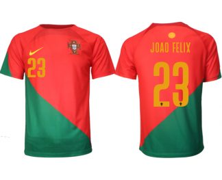 Kaufe Fußballtrikots Portugal Heimtrikot WM 2022 Kurzarm mit Namen JOAO FELIX 23