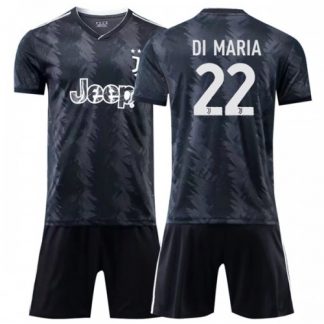 Kindertrikot Juventus FC 2022-23 Auswärtstrikot Kurzarm + Kurze Hosen Di Maria 22