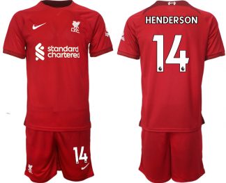 Neuen Fußballtrikots Liverpool 22-23 Heimtrikot Trikotsatz bestellen mit Aufdruck HENDERSON 14