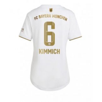 Frauen Fußballtrikots FC Bayern Munich Auswärtstrikot 2022-23 weiss Kurzarm Joshua Kimmich 6