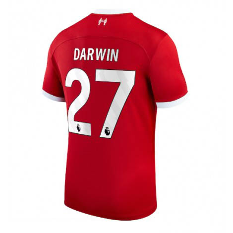 Herren FC Liverpool 2023-24 Heimtrikot Kurzarm Fußballtrikots Kaufen Darwin Nunez 27