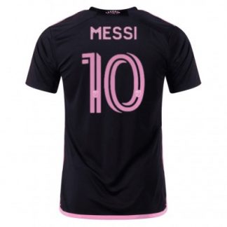 Herren Inter Miami CF Auswärtstrikot 2023-24 schwarz rosa Kurzarm Lionel Messi 10