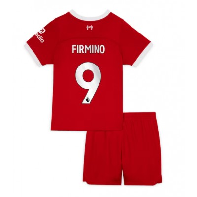 Kinder Fußballtrikots Liverpool Heimtrikot 2023/24 Kurzarm + Kurze Hosen Roberto Firmino 9