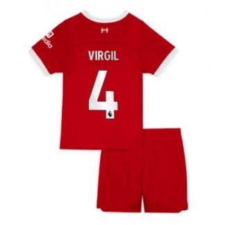 Kinder Fußballtrikots Liverpool Heimtrikot 2023/24 Kurzarm + Kurze Hosen Virgil van Dijk 4