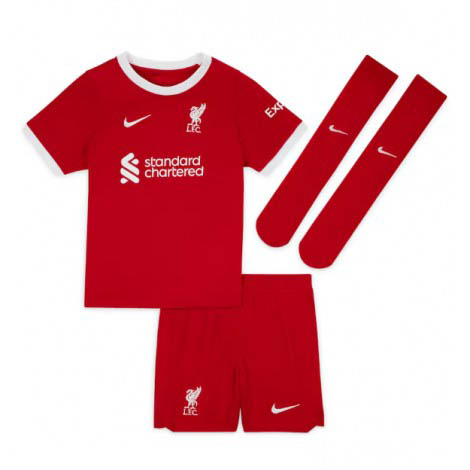 Kinder Fußballtrikots Liverpool Heimtrikot 2023/24 Kurzarm + Kurze Hosen