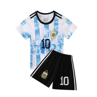 Kinder Heimtrikot Argentinien World Cup 3-Star 2023-24 Fußballtrikots Set
