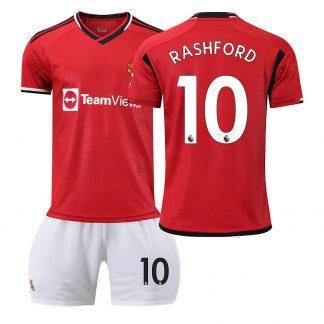 Kinder Fußballtrikots Manchester United 23-24 Trikot Trikotsatz bestellen mit Aufdruck RASHFORD 10
