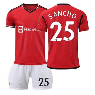 Kinderheim Trikot Manchester United 23-24 Trikot Trikotsatz bestellen mit Aufdruck SANCHO 25