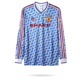 Vintage Manchester United 1991/92 AWAY LEAGUE CUP FINAL Langarm Auswärtstrikot