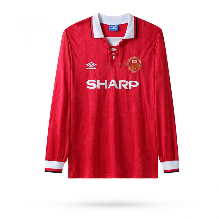 Vintage Manchester United 1992/94 Heimtrikot rot Langarm Günstig Fußballtrikots