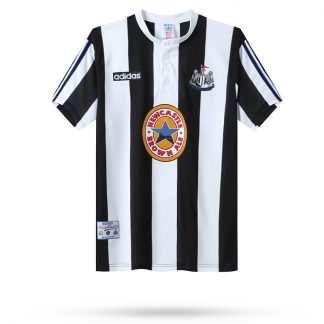 Vintage Newcastle United 1995/97 Heimtrikot weiß schwarz Kurzarm Fußballtrikots