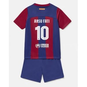 Fußballtrikots für Kinder FC Barcelona Heimtrikot 2023/24 rot blau Trikotsatz Ansu Fati 10