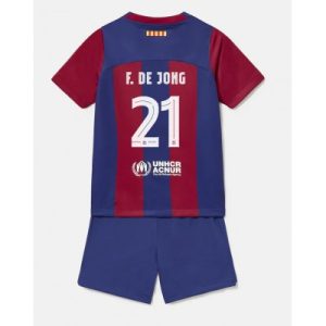Fußballtrikots für Kinder FC Barcelona Heimtrikot 2023/24 Trikotsatz Frenkie de Jong 21