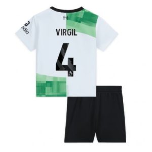 Kinder Liverpool Auswärtstrikot 2023/24 Trikotsatz Kit Virgil van Dijk 4