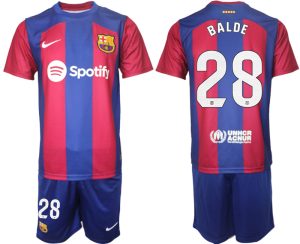 Billige FC Barcelona Heimtrikot 2023/24 Herren Set mit Aufdruck BALDE 28