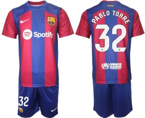 Billige FC Barcelona Heimtrikot 2023/24 Herren Set mit Aufdruck PABLO TORRE 32