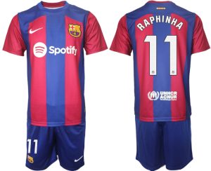 Billige Fussballtrikots FC Barcelona Heimtrikot 2023/24 Herren Set mit Aufdruck RAPHINHA 11