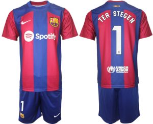 Herren Heimtrikot FC Barcelona 2023/24 T-Shirt Fußballtrikot Trikotsatz TER STEGEN 1