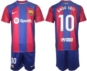 Herren Set FC Barcelona Heimtrikot 2023/24 T-Shirt bestellen mit Aufdruck ANSU FATI 10