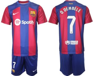 Herren Set FC Barcelona Heimtrikot 2023/24 T-Shirt bestellen mit Aufdruck O.DEMBÉLÉ 7