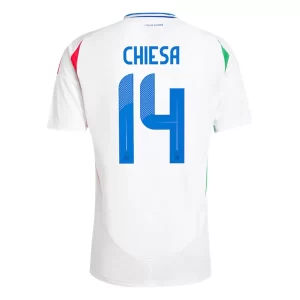 Italien Euro 2024 Auswärts Trikotsatz EM 24 weiß Kurzarm Federico Chiesa 14