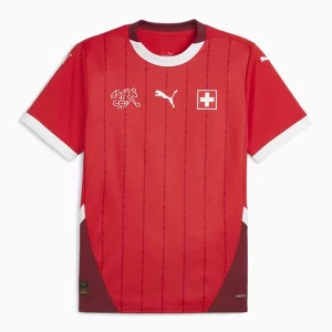 Neuen Billige Fussballtrikots Herren Schweiz Euro 2024 Heim Trikotsatz EM 24-25 in Rot